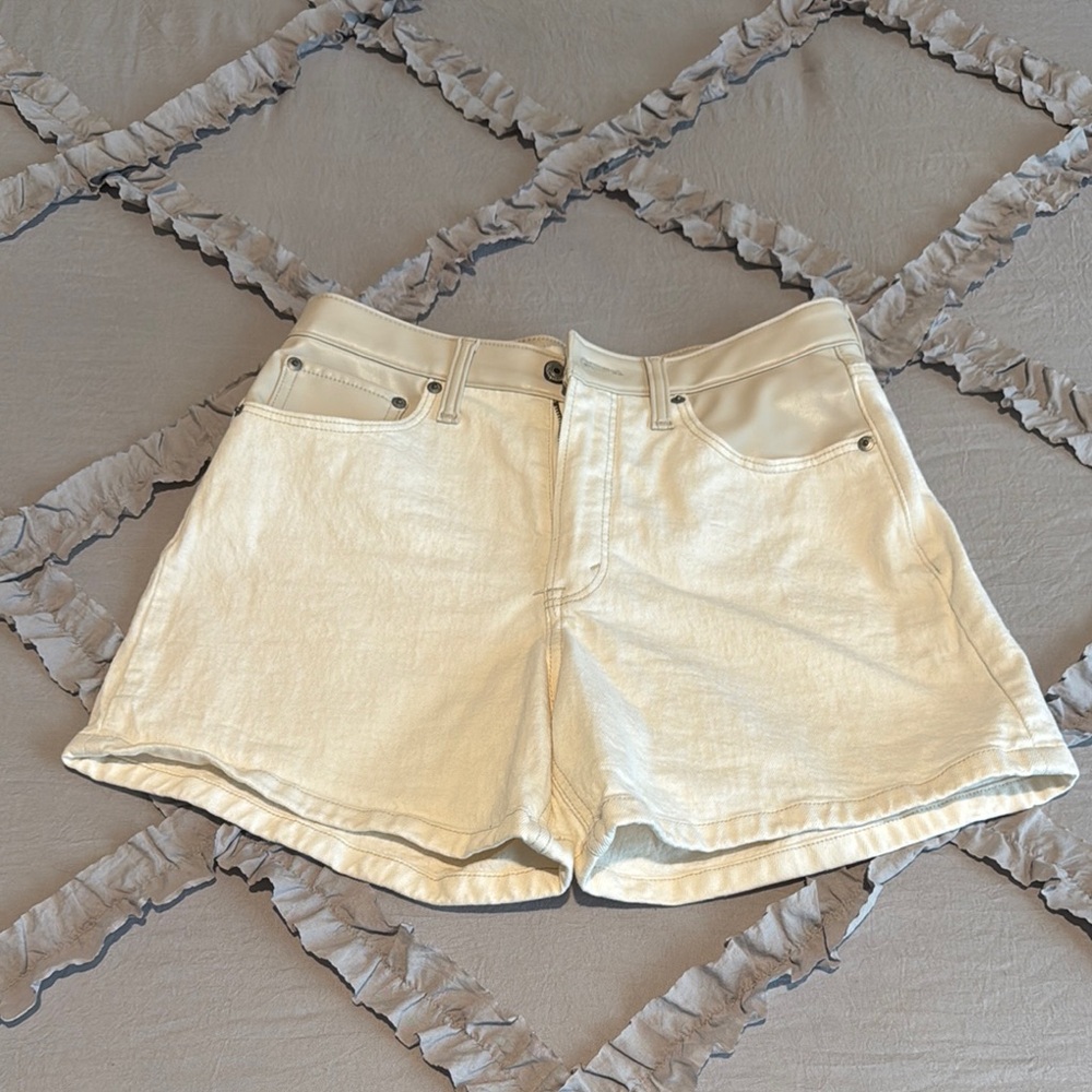 Abercrombie & Fitch Women's Cream Denim Shorts